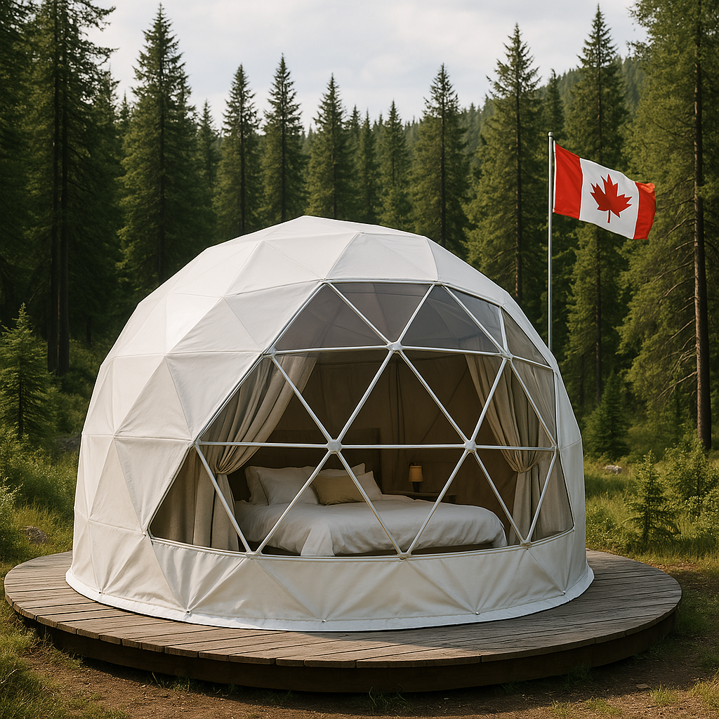 Geodesic Dome With Canadian Flag
