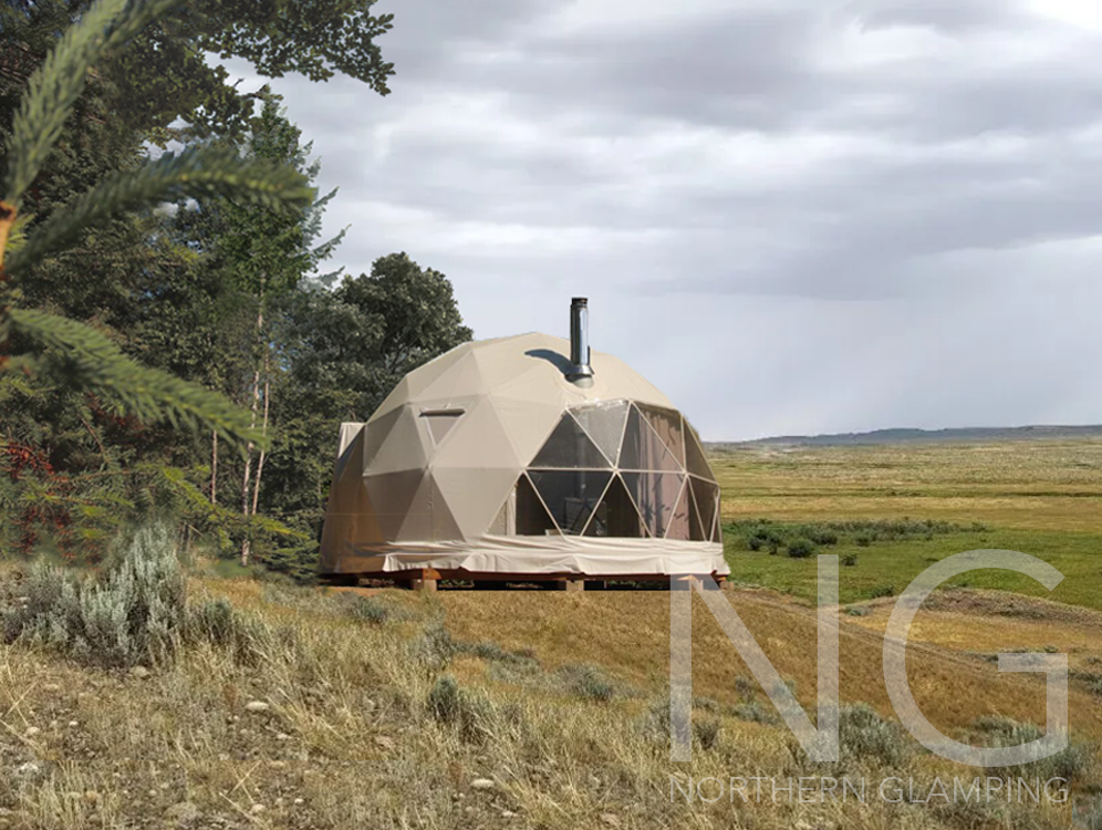 8 meter geodesic glamping dome bundle